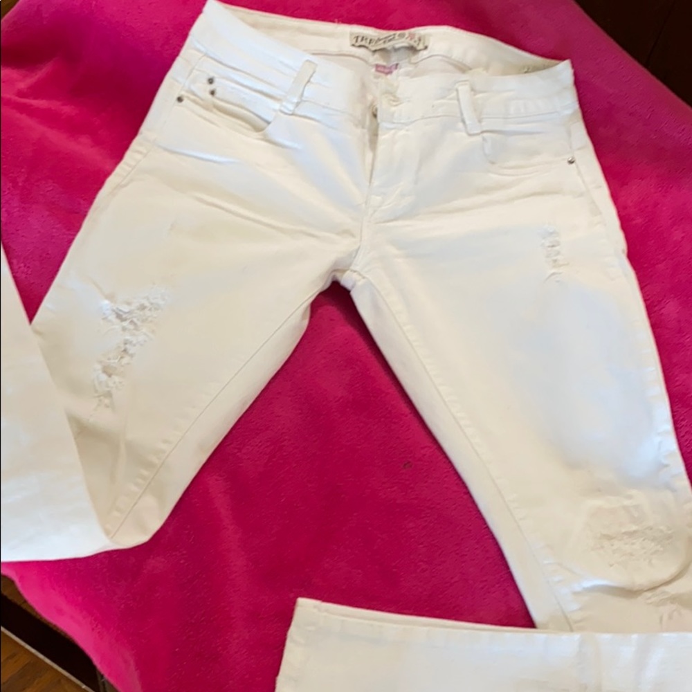 Zara Premium Wash White Denim Jeans size 12